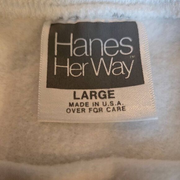 Vintage Hanes Christmas Sweatshirt Sequin Poinsettia & Holly Handmade Large - Picture 4 of 8